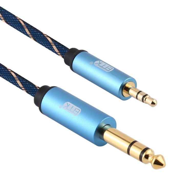 Conector macho EMK de 3,5 mm a conector macho chapado en oro de 6,35 mm Cable auxiliar trenzado de nylon para computadora / X-BOX / PS3 / CD / DVD, 1m, 1.5m, 2m, 3m, 5m