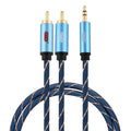 EMK Jack de 3,5 mm macho a 2 x RCA macho Conector chapado en oro Altavoz Cable de audio, 1m, 1.5m, 2m, 3m, 5m