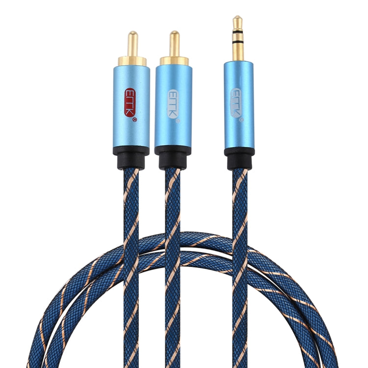 EMK Jack de 3,5 mm macho a 2 x RCA macho Conector chapado en oro Altavoz Cable de audio, 1m, 1.5m, 2m, 3m, 5m