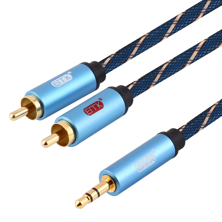 EMK Jack de 3,5 mm macho a 2 x RCA macho Conector chapado en oro Altavoz Cable de audio, 1m, 1.5m, 2m, 3m, 5m