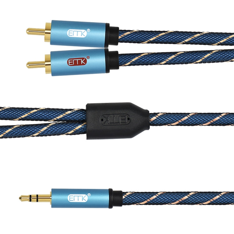 EMK Jack de 3,5 mm macho a 2 x RCA macho Conector chapado en oro Altavoz Cable de audio, 1m, 1.5m, 2m, 3m, 5m