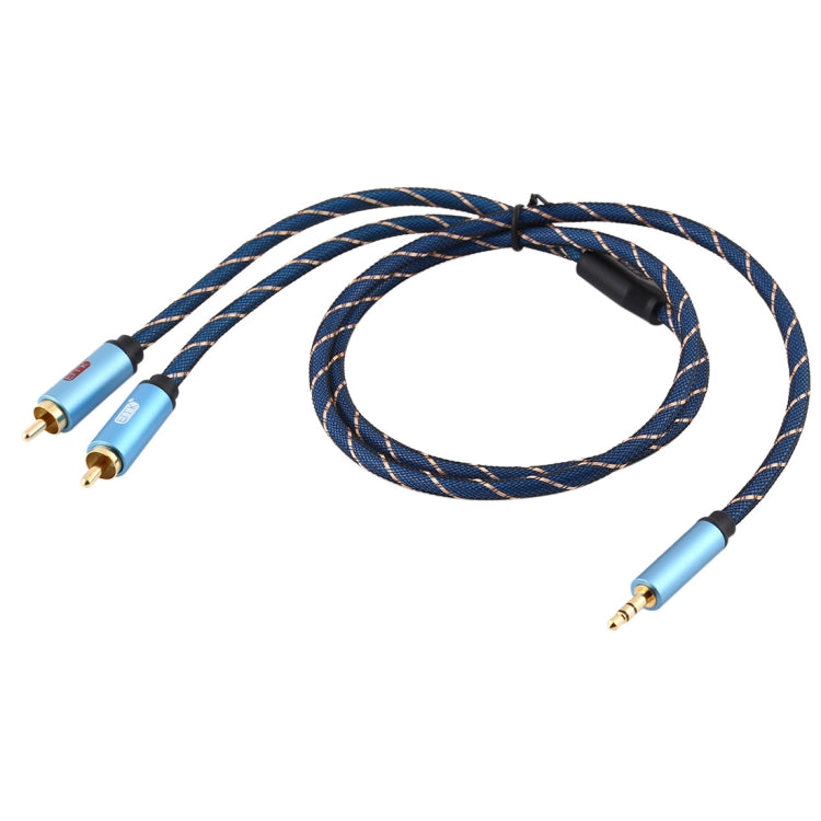 EMK Jack de 3,5 mm macho a 2 x RCA macho Conector chapado en oro Altavoz Cable de audio, 1m, 1.5m, 2m, 3m, 5m