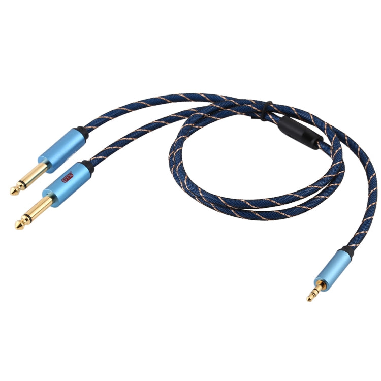 Conector macho EMK de 3,5 mm a conector macho chapado en oro de 2 x 6,35 mm Cable auxiliar trenzado de nylon para computadora / X-BOX / PS3 / CD / DVD, 1m, 1.5m, 2m, 3m, 5m