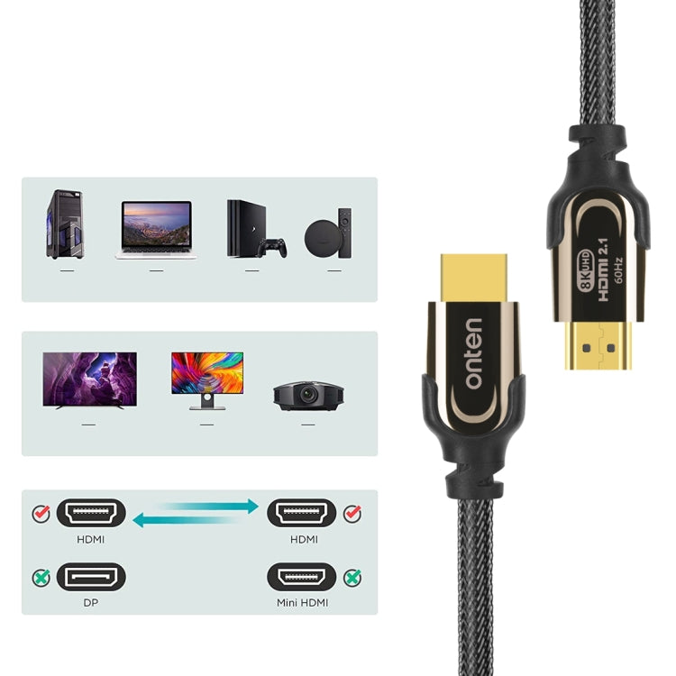 Onten HD180 HDMI 2.1 Versión 8K Cable de audio HD, 2m, 3m