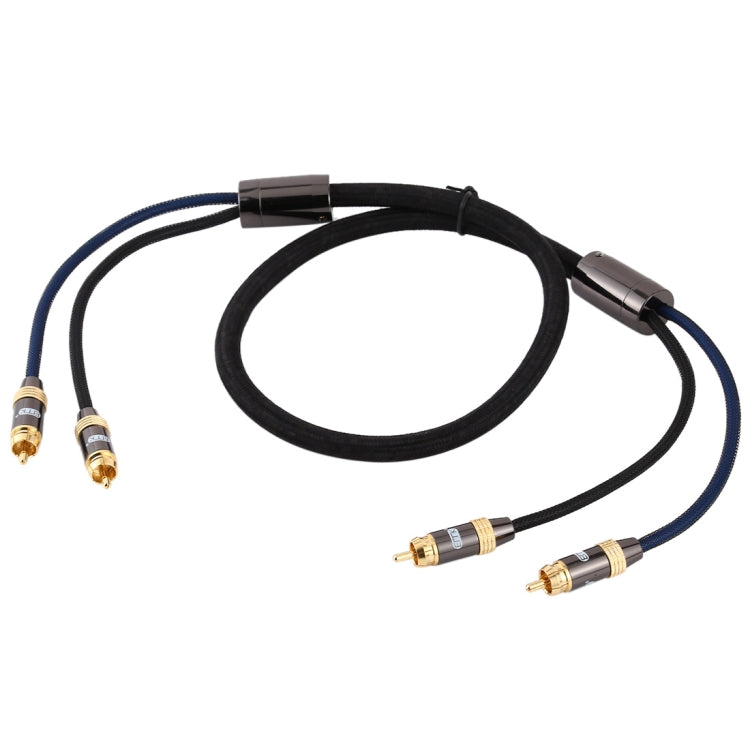 EMK 2 x RCA macho a 2 x RCA macho Conector chapado en oro Cable de audio coaxial trenzado de nylon para TV / Amplificador / Cine en casa / DVD, 1m, 1.5m, 2m, 3m, 5m
