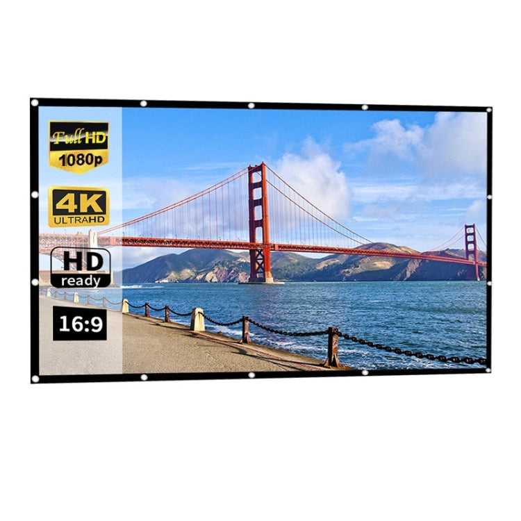 Cortina de película de proyector de poliéster fino plegable simple, 30 inch 16:9, 150 inch 4:3, 180 inch 16:9, 150 inch 16:9, 200 inch 16:9