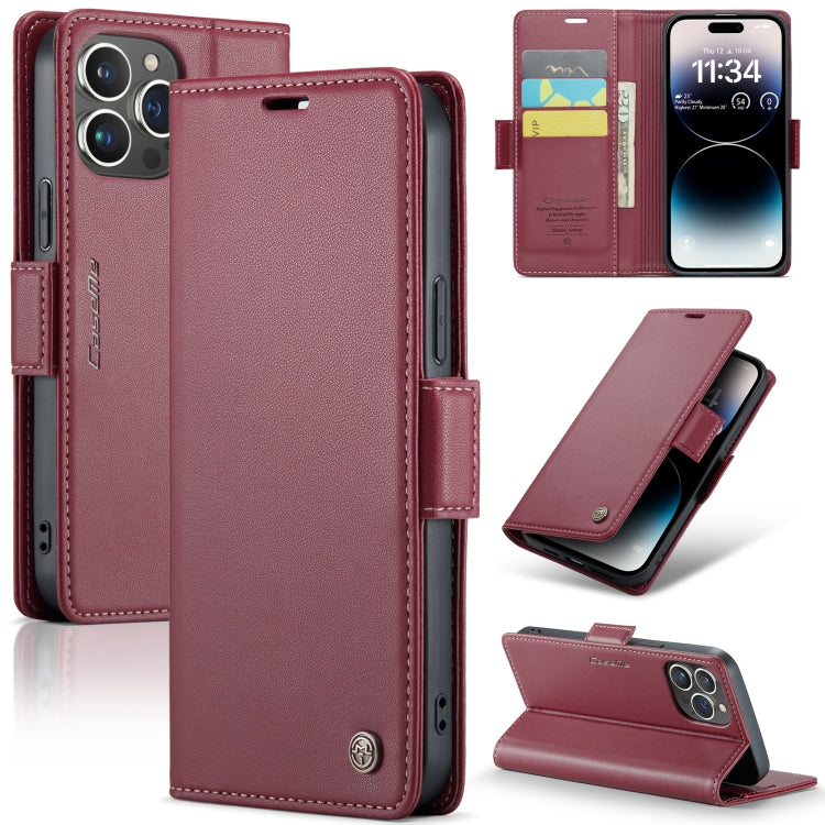 CaseMe 023 Mariposa Hebilla Litchi Textura RFID Funda de cuero antirrobo para teléfono, For iPhone 14, For iPhone 15 Pro Max, For iPhone 14 Plus, For iPhone 15 Pro, For iPhone 14 Pro, For iPhone 15 Plus, For iPhone 14 Pro Max, For iPhone 15