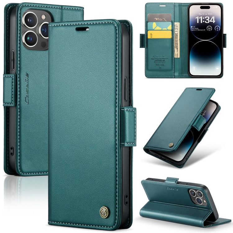 CaseMe 023 Mariposa Hebilla Litchi Textura RFID Funda de cuero antirrobo para teléfono, For iPhone 14, For iPhone 15 Pro Max, For iPhone 14 Plus, For iPhone 15 Pro, For iPhone 14 Pro, For iPhone 15 Plus, For iPhone 14 Pro Max, For iPhone 15