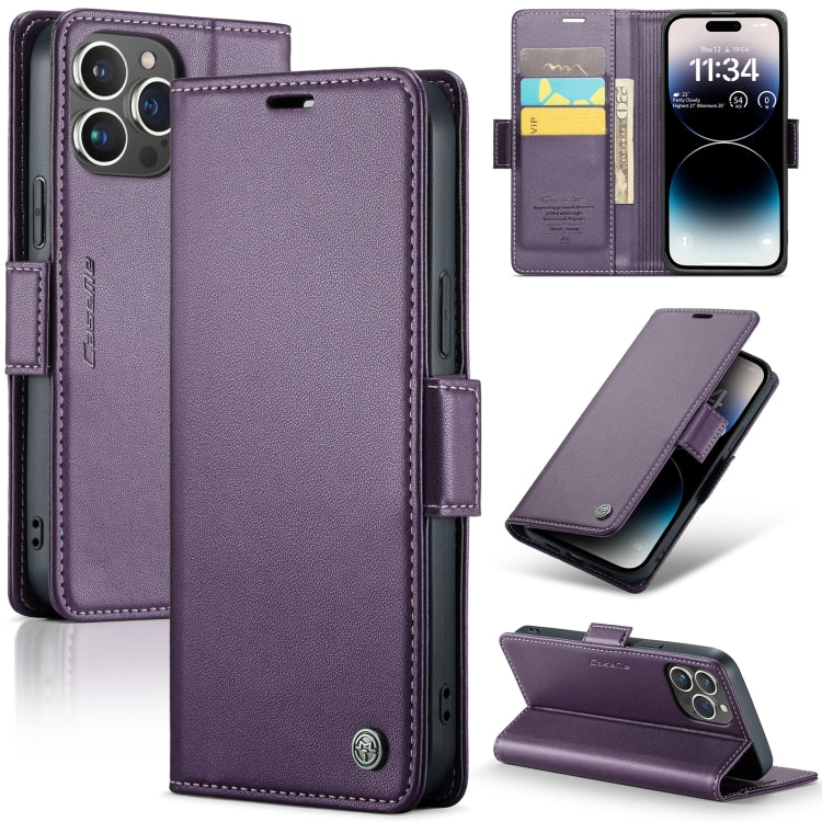 CaseMe 023 Mariposa Hebilla Litchi Textura RFID Funda de cuero antirrobo para teléfono, For iPhone 14, For iPhone 15 Pro Max, For iPhone 14 Plus, For iPhone 15 Pro, For iPhone 14 Pro, For iPhone 15 Plus, For iPhone 14 Pro Max, For iPhone 15
