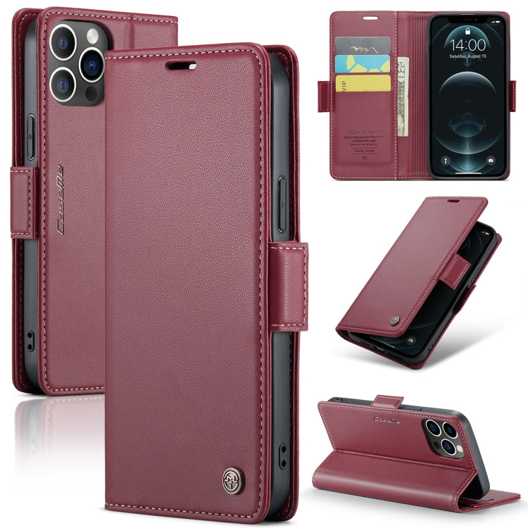 CaseMe 023 Mariposa Hebilla Litchi Textura RFID Funda de cuero antirrobo para teléfono, For iPhone 13, For iPhone 13 mini, For iPhone 13 Pro, For iPhone 13 Pro Max, For iPhone 12 / 12 Pro, For iPhone 12 Pro Max, For iPhone 12 mini, For iPhone 11