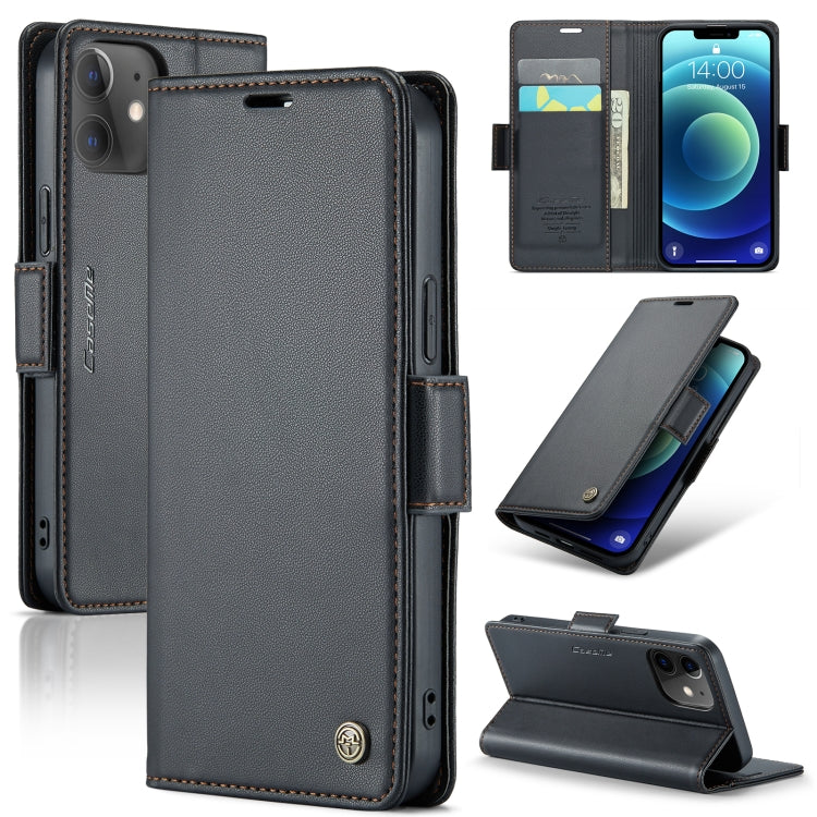 CaseMe 023 Mariposa Hebilla Litchi Textura RFID Funda de cuero antirrobo para teléfono, For iPhone 13, For iPhone 13 mini, For iPhone 13 Pro, For iPhone 13 Pro Max, For iPhone 12 / 12 Pro, For iPhone 12 Pro Max, For iPhone 12 mini, For iPhone 11