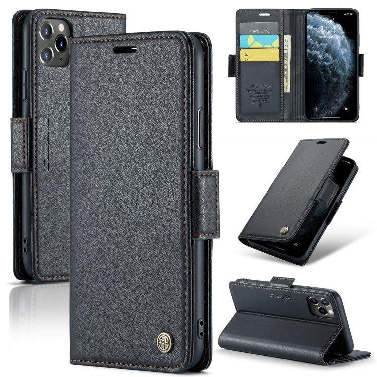 CaseMe 023 Mariposa Hebilla Litchi Textura RFID Funda de cuero antirrobo para teléfono, For iPhone 11 Pro, For iPhone 11 Pro Max, For iPhone XS Max, For iPhone XS, For iPhone XR, For iPhone SE 2022/SE 2020/6/7/8, For iPhone 6 Plus/7 Plus/8 Plus