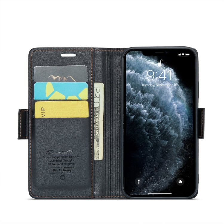CaseMe 023 Mariposa Hebilla Litchi Textura RFID Funda de cuero antirrobo para teléfono, For iPhone 11 Pro, For iPhone 11 Pro Max, For iPhone XS Max, For iPhone XS, For iPhone XR, For iPhone SE 2022/SE 2020/6/7/8, For iPhone 6 Plus/7 Plus/8 Plus