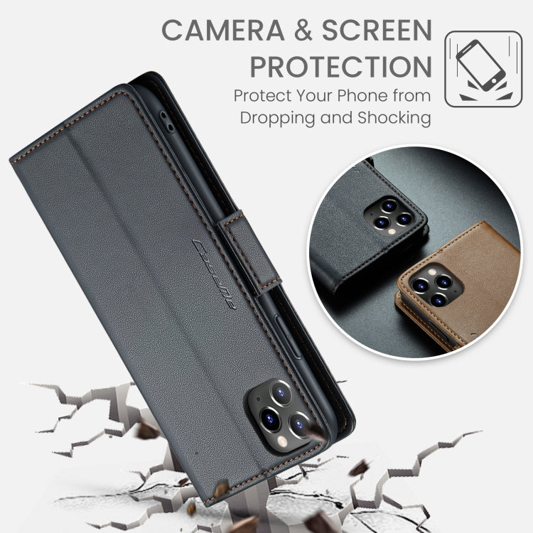 CaseMe 023 Mariposa Hebilla Litchi Textura RFID Funda de cuero antirrobo para teléfono, For iPhone 11 Pro, For iPhone 11 Pro Max, For iPhone XS Max, For iPhone XS, For iPhone XR, For iPhone SE 2022/SE 2020/6/7/8, For iPhone 6 Plus/7 Plus/8 Plus