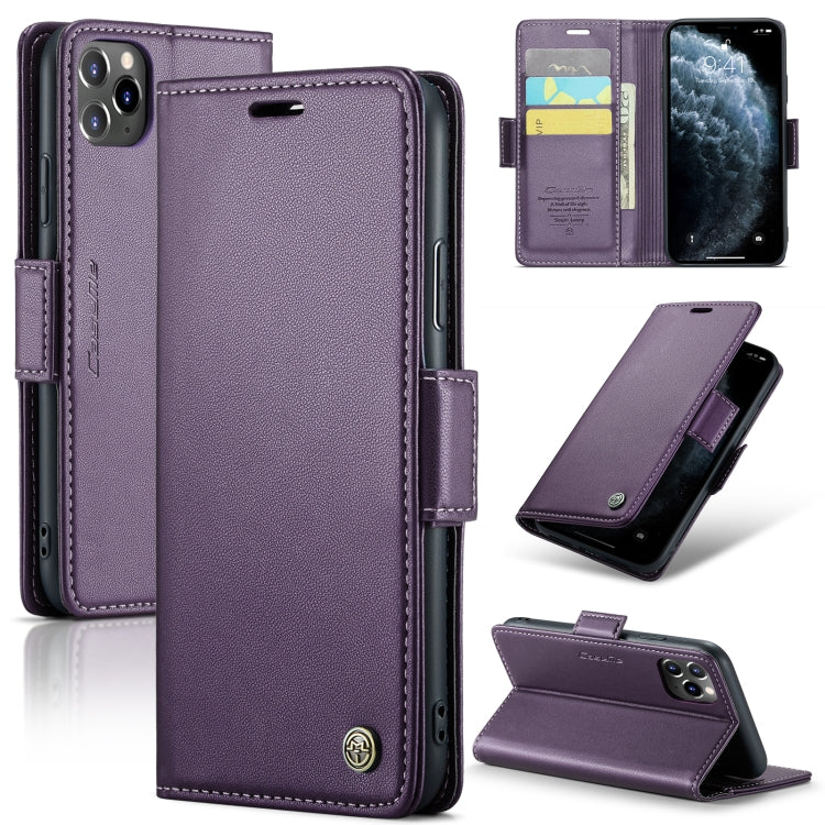 CaseMe 023 Mariposa Hebilla Litchi Textura RFID Funda de cuero antirrobo para teléfono, For iPhone 11 Pro, For iPhone 11 Pro Max, For iPhone XS Max, For iPhone XS, For iPhone XR, For iPhone SE 2022/SE 2020/6/7/8, For iPhone 6 Plus/7 Plus/8 Plus