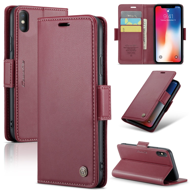 CaseMe 023 Mariposa Hebilla Litchi Textura RFID Funda de cuero antirrobo para teléfono, For iPhone 11 Pro, For iPhone 11 Pro Max, For iPhone XS Max, For iPhone XS, For iPhone XR, For iPhone SE 2022/SE 2020/6/7/8, For iPhone 6 Plus/7 Plus/8 Plus