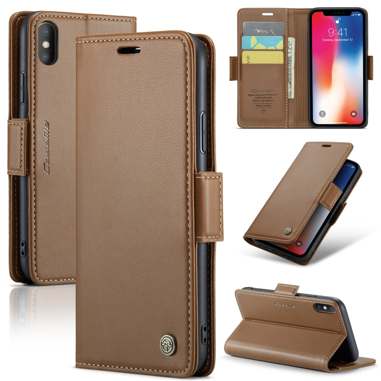 CaseMe 023 Mariposa Hebilla Litchi Textura RFID Funda de cuero antirrobo para teléfono, For iPhone 11 Pro, For iPhone 11 Pro Max, For iPhone XS Max, For iPhone XS, For iPhone XR, For iPhone SE 2022/SE 2020/6/7/8, For iPhone 6 Plus/7 Plus/8 Plus