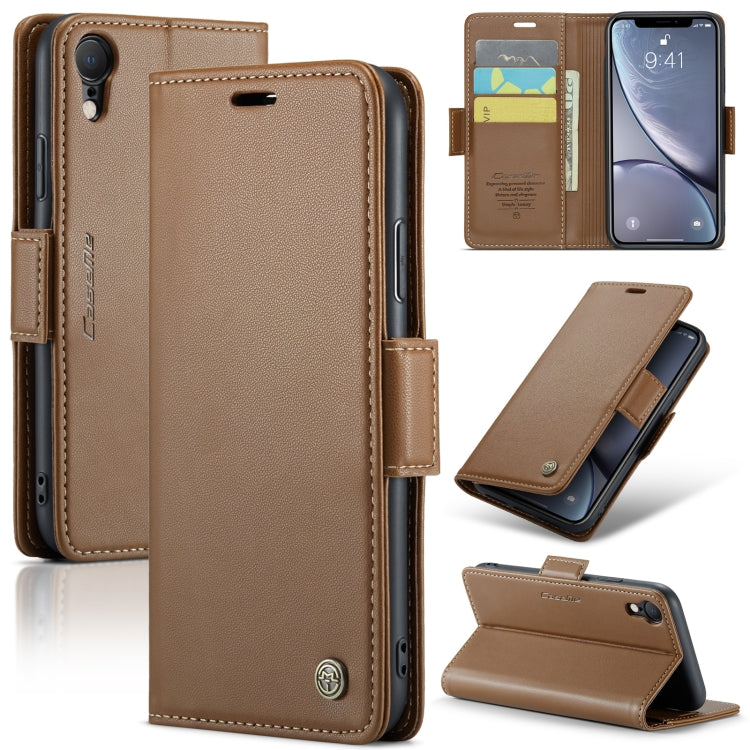 CaseMe 023 Mariposa Hebilla Litchi Textura RFID Funda de cuero antirrobo para teléfono, For iPhone 11 Pro, For iPhone 11 Pro Max, For iPhone XS Max, For iPhone XS, For iPhone XR, For iPhone SE 2022/SE 2020/6/7/8, For iPhone 6 Plus/7 Plus/8 Plus