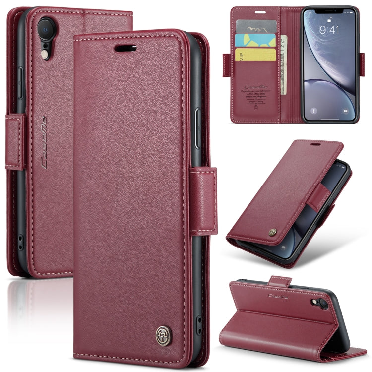 CaseMe 023 Mariposa Hebilla Litchi Textura RFID Funda de cuero antirrobo para teléfono, For iPhone 11 Pro, For iPhone 11 Pro Max, For iPhone XS Max, For iPhone XS, For iPhone XR, For iPhone SE 2022/SE 2020/6/7/8, For iPhone 6 Plus/7 Plus/8 Plus