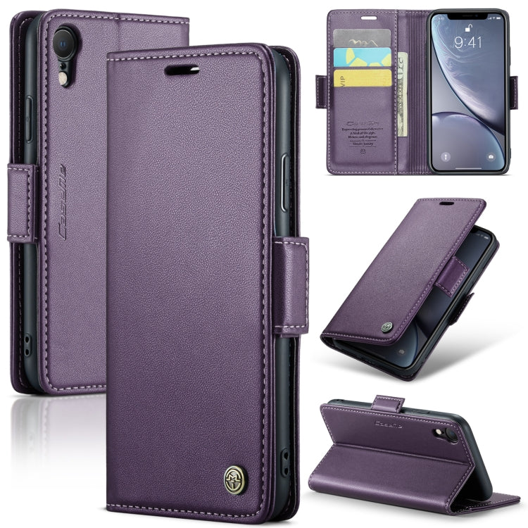 CaseMe 023 Mariposa Hebilla Litchi Textura RFID Funda de cuero antirrobo para teléfono, For iPhone 11 Pro, For iPhone 11 Pro Max, For iPhone XS Max, For iPhone XS, For iPhone XR, For iPhone SE 2022/SE 2020/6/7/8, For iPhone 6 Plus/7 Plus/8 Plus