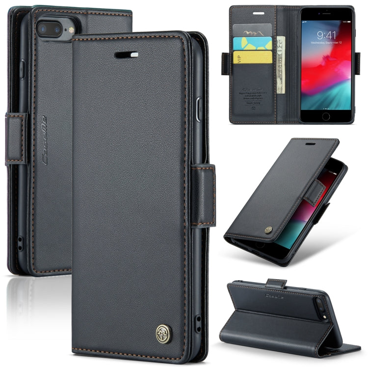 CaseMe 023 Mariposa Hebilla Litchi Textura RFID Funda de cuero antirrobo para teléfono, For iPhone 11 Pro, For iPhone 11 Pro Max, For iPhone XS Max, For iPhone XS, For iPhone XR, For iPhone SE 2022/SE 2020/6/7/8, For iPhone 6 Plus/7 Plus/8 Plus