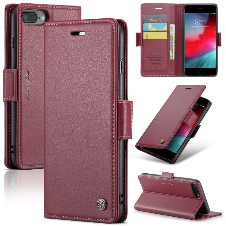 CaseMe 023 Mariposa Hebilla Litchi Textura RFID Funda de cuero antirrobo para teléfono, For iPhone 11 Pro, For iPhone 11 Pro Max, For iPhone XS Max, For iPhone XS, For iPhone XR, For iPhone SE 2022/SE 2020/6/7/8, For iPhone 6 Plus/7 Plus/8 Plus