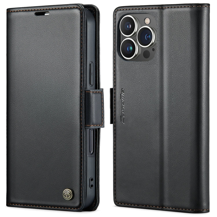 CaseMe 023 Mariposa Hebilla Litchi Textura RFID Funda de cuero antirrobo para teléfono, For iPhone 14, For iPhone 15 Pro Max, For iPhone 14 Plus, For iPhone 15 Pro, For iPhone 14 Pro, For iPhone 15 Plus, For iPhone 14 Pro Max, For iPhone 15
