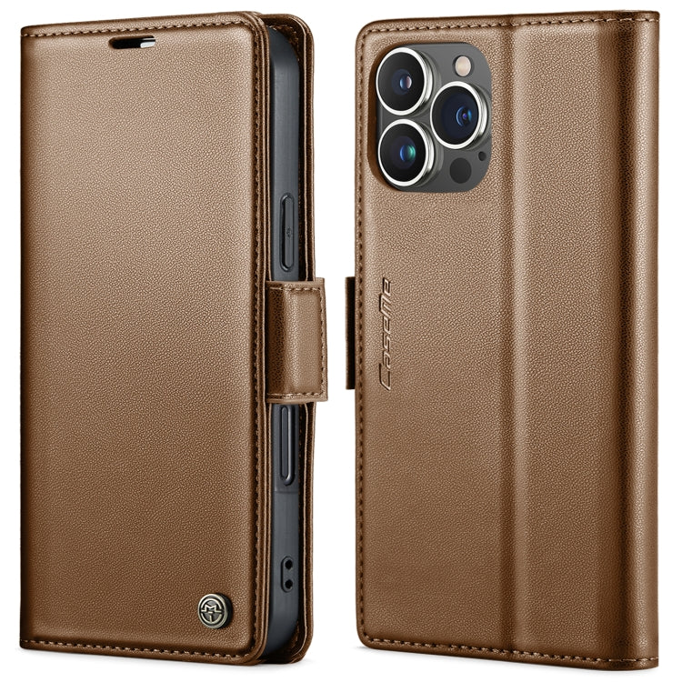 CaseMe 023 Mariposa Hebilla Litchi Textura RFID Funda de cuero antirrobo para teléfono, For iPhone 14, For iPhone 15 Pro Max, For iPhone 14 Plus, For iPhone 15 Pro, For iPhone 14 Pro, For iPhone 15 Plus, For iPhone 14 Pro Max, For iPhone 15