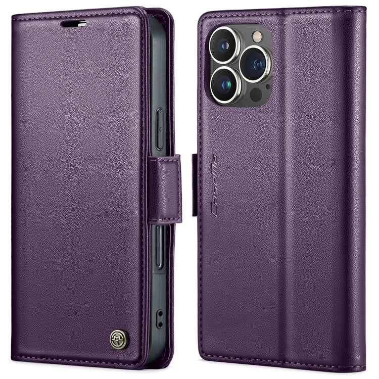 CaseMe 023 Mariposa Hebilla Litchi Textura RFID Funda de cuero antirrobo para teléfono, For iPhone 14, For iPhone 15 Pro Max, For iPhone 14 Plus, For iPhone 15 Pro, For iPhone 14 Pro, For iPhone 15 Plus, For iPhone 14 Pro Max, For iPhone 15