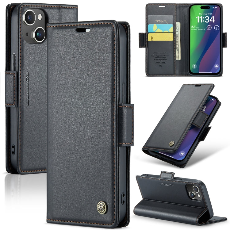 CaseMe 023 Mariposa Hebilla Litchi Textura RFID Funda de cuero antirrobo para teléfono, For iPhone 14, For iPhone 15 Pro Max, For iPhone 14 Plus, For iPhone 15 Pro, For iPhone 14 Pro, For iPhone 15 Plus, For iPhone 14 Pro Max, For iPhone 15