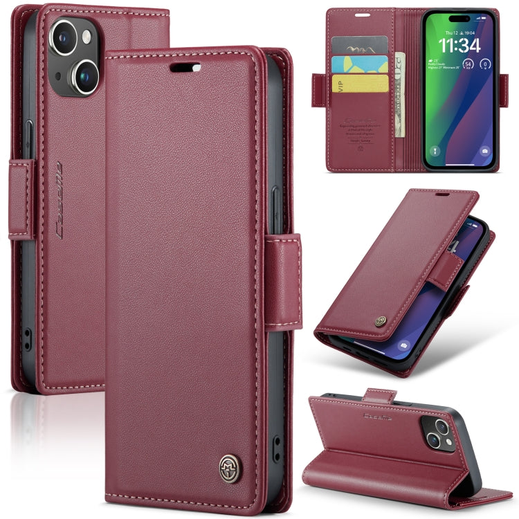 CaseMe 023 Mariposa Hebilla Litchi Textura RFID Funda de cuero antirrobo para teléfono, For iPhone 14, For iPhone 15 Pro Max, For iPhone 14 Plus, For iPhone 15 Pro, For iPhone 14 Pro, For iPhone 15 Plus, For iPhone 14 Pro Max, For iPhone 15