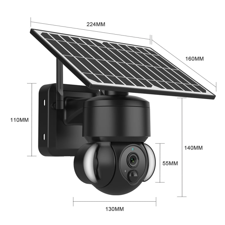 SHIWOJIA IP66 Cámara IP domo solar impermeable 4G 3MP, audio bidireccional y detección de movimiento PIR y visión nocturna, EU, AU, US