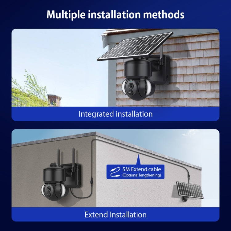 SHIWOJIA IP66 Cámara IP domo solar impermeable 4G 3MP, audio bidireccional y detección de movimiento PIR y visión nocturna, EU, AU, US