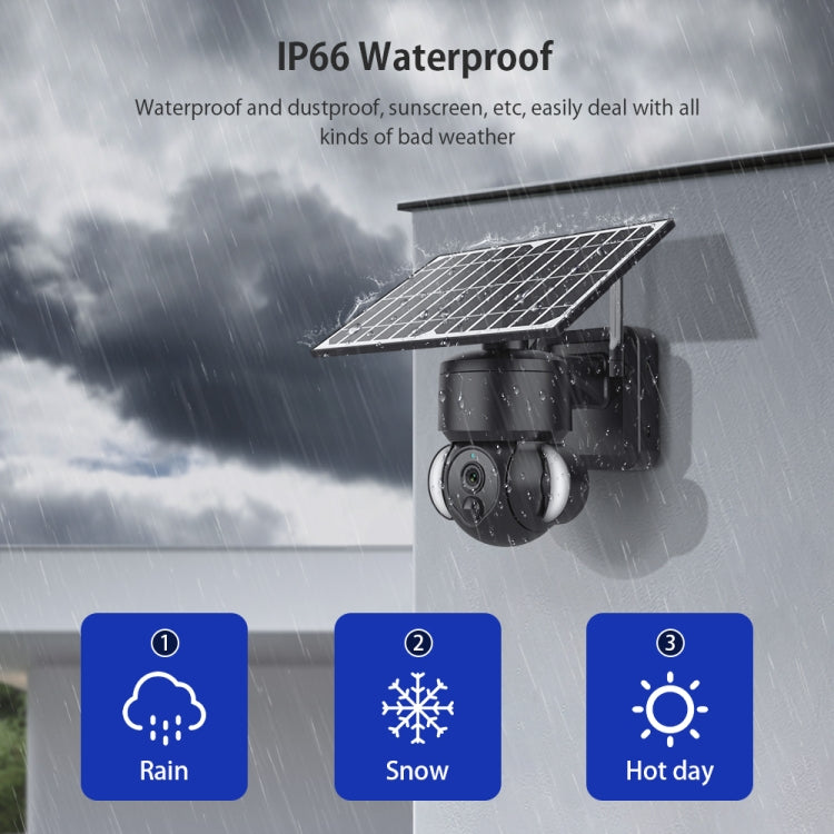 SHIWOJIA IP66 Cámara IP domo solar impermeable 4G 3MP, audio bidireccional y detección de movimiento PIR y visión nocturna, EU, AU, US