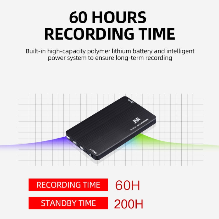 Grabadora de voz de voz de control inteligente con reducción de ruido HD ultrafina JNN M2, 4GB, 8GB, 16GB, 32GB, 64GB
