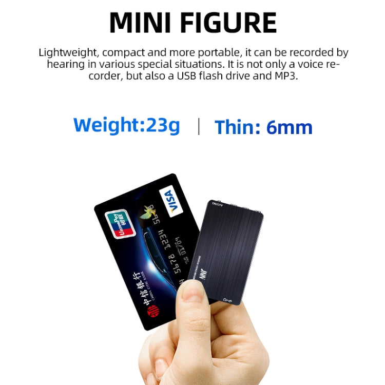 Grabadora de voz de voz de control inteligente con reducción de ruido HD ultrafina JNN M2, 4GB, 8GB, 16GB, 32GB, 64GB