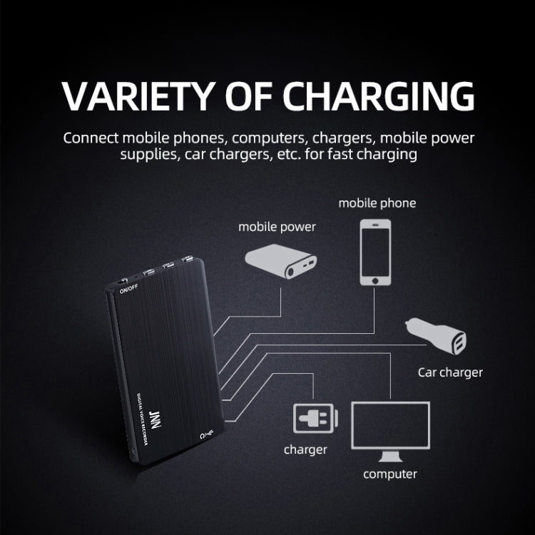 Grabadora de voz de voz de control inteligente con reducción de ruido HD ultrafina JNN M2, 4GB, 8GB, 16GB, 32GB, 64GB