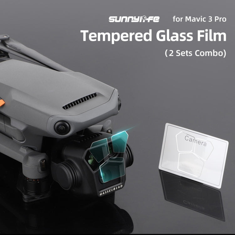 Sunnylife M3P-BHM578 2 juegos HD Película de vidrio templado a prueba de explosiones, Sunnylife For DJI Mavic 3 Pro