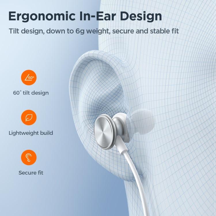 JOYROOM JR-EW03 Auricular con cable de metal en la oreja de 3,5 mm, longitud: 1,2 m