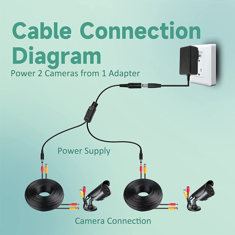 5,5 x 2,1 mm hembra a macho enchufe DC Power Splitter adaptador cable de alimentación, 30cm, 70cm