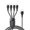YESIDO CA111 1.2m 4A USB a doble tipo C + cable de carga dual de 8 pines, CA111