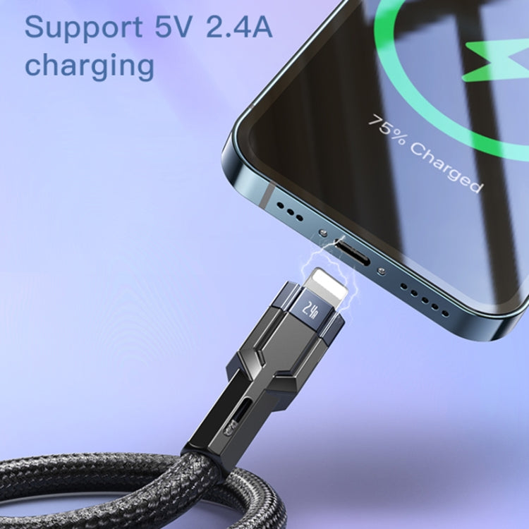 YESIDO CA107 1.2m 2.4A USB-C / Tipo-C a 8 pines OD0.6 Cable de carga de datos, CA107