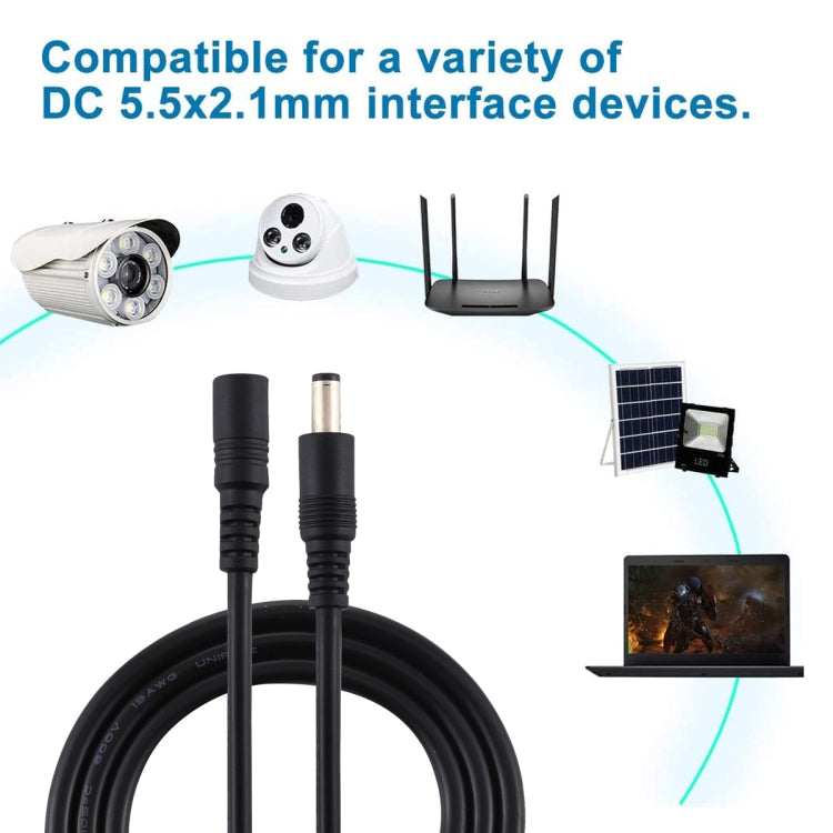 Cable de extensión de alimentación de CC hembra a macho de 5,5 x 2,1 mm, 1m, 1.5m, 3m, 5m, 10m