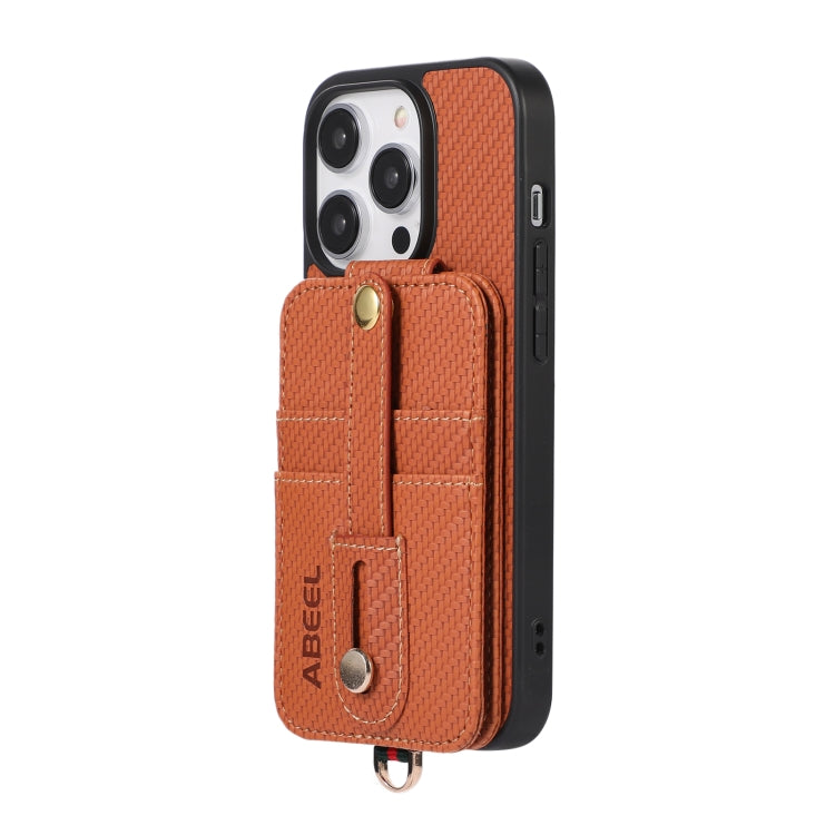 Funda para teléfono con tarjetero RFID de fibra de carbono ABEEL, For iPhone 15 Pro Max, For iPhone 15 Pro, For iPhone 14 Pro, For iPhone 14 Pro Max, For iPhone 13 Pro Max, For iPhone 13 Pro