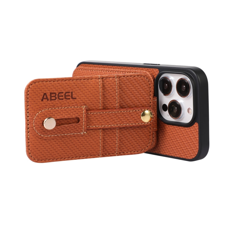 Funda para teléfono con tarjetero RFID de fibra de carbono ABEEL, For iPhone 15 Pro Max, For iPhone 15 Pro, For iPhone 14 Pro, For iPhone 14 Pro Max, For iPhone 13 Pro Max, For iPhone 13 Pro