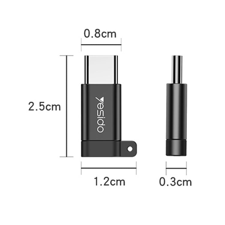 Yesido GS04 Type-C a Micro USB Mini Conector Adaptador con Llavero