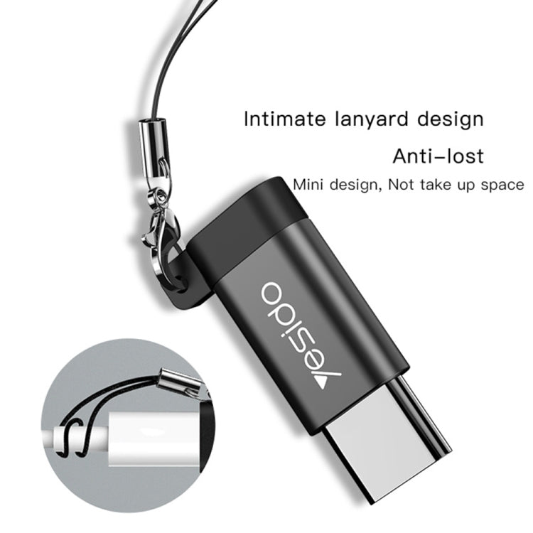 Yesido GS04 Type-C a Micro USB Mini Conector Adaptador con Llavero