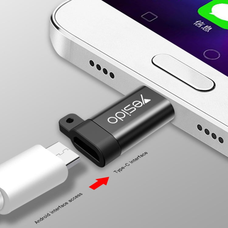 Yesido GS04 Type-C a Micro USB Mini Conector Adaptador con Llavero