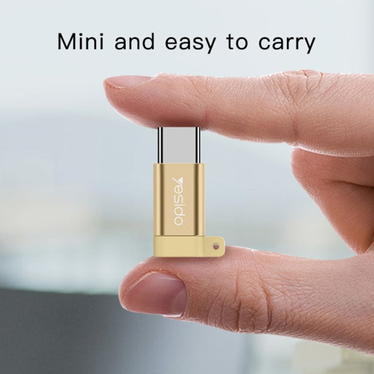 Yesido GS04 Type-C a Micro USB Mini Conector Adaptador con Llavero
