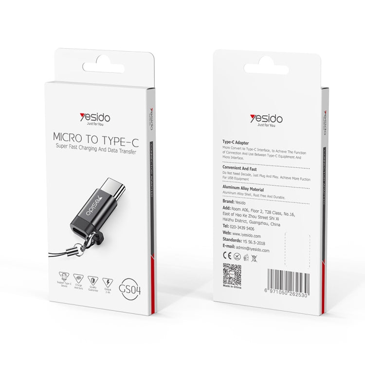 Yesido GS04 Type-C a Micro USB Mini Conector Adaptador con Llavero
